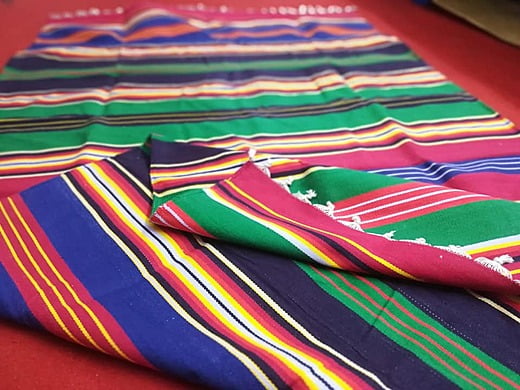 Four colour stripe cotton jamakkalam